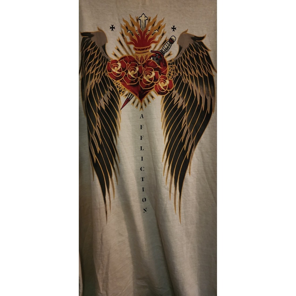 Affliction Black Label Soul Reborn Short Sleeve Tee Sz L New Day Of The Dead D50 - Picture 5 of 6